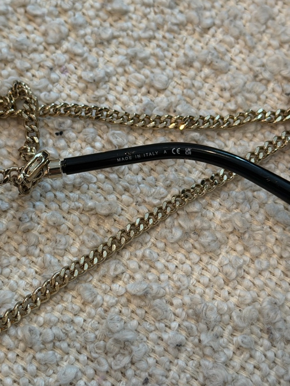 CHANEL Round Chain Sunglasses 4245 Gold Black w/ Chain Strap & Case AUTHENTIC - Picture 5 of 7